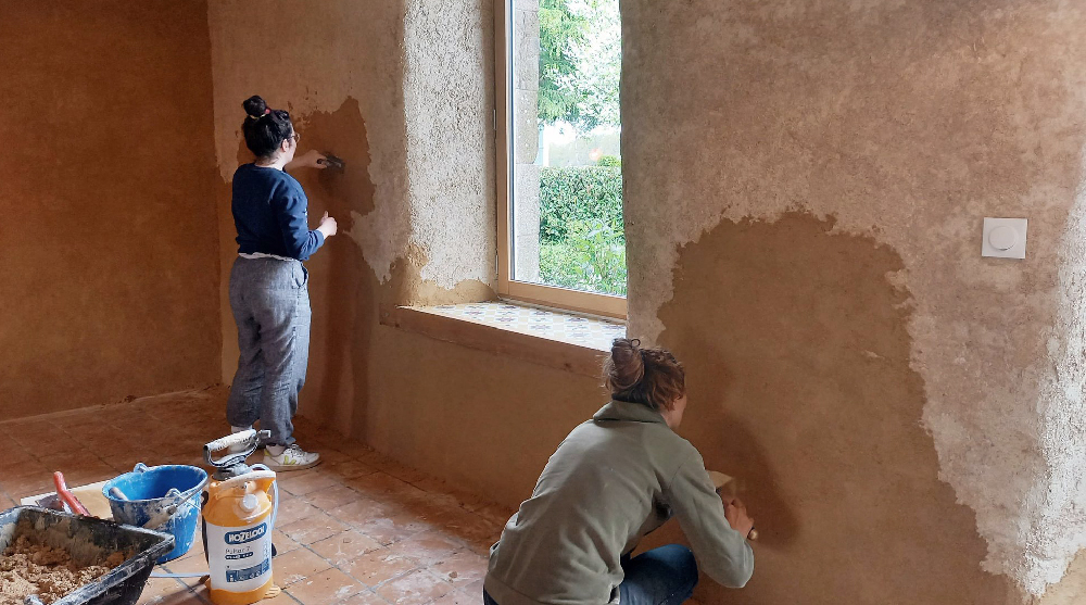 mur enduits terre